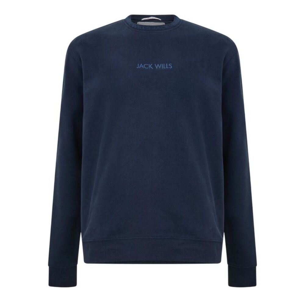 Jack Wills Mens Jacquard Crew Neck Sweatshirt / Navy